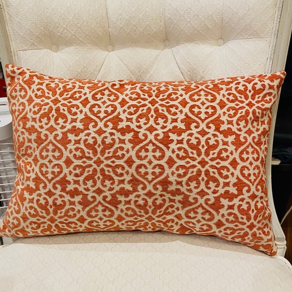 Private Label Other - Large Cream & Apricot Brocade Down Filled Accent Pillow
